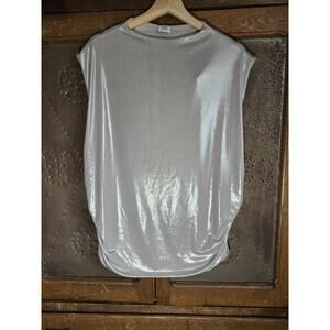 Abercrombie & Fitch Liquid Shine Ruched Side Sleeveless Top Women’s XXL Metallic